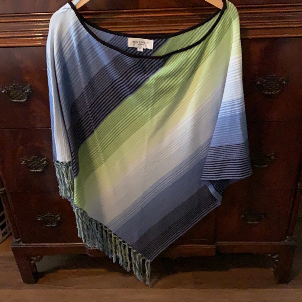 Nine West Poncho with Fringed Side